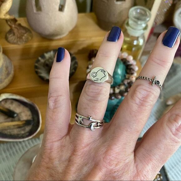 Chain Link CZ Adjustable Minimalist Ring - Picture 5 of 10